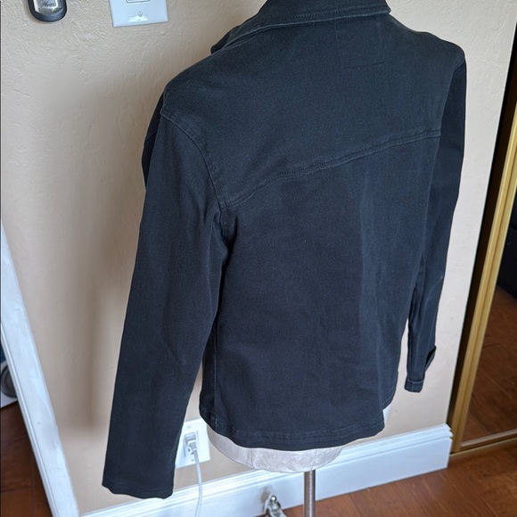Vintage Levi's Silvertab Black stretch Jean Jacket zippered closure Medium - Picture 8 of 15